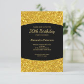 Sparkly Golden Glitter 30th Birthday Kaart (Staand voorkant)