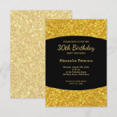 Sparkly Golden Glitter 30th Birthday Kaart (Voorkant / Achterkant)
