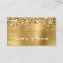 Sparkly Golden Glitter Gold Satin Ombre Folie Visitekaartje