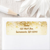 Sparkly Golden Holiday Lights Adresetiketten Etiket (Insitu)