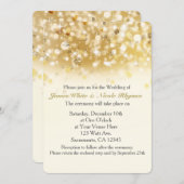 Sparkly Golden Holiday Wedding Invitation Kaart (Voorkant / Achterkant)