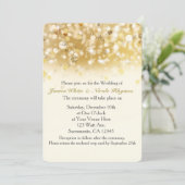 Sparkly Golden Holiday Wedding Invitation Kaart (Staand voorkant)