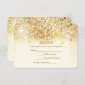 Sparkly Golden Lights Elegant RSVP Invitation Kaar (Voorkant / Achterkant)