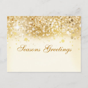 Sparkly Golden Lights Holiday Christmas Postcard Feestdagenkaart