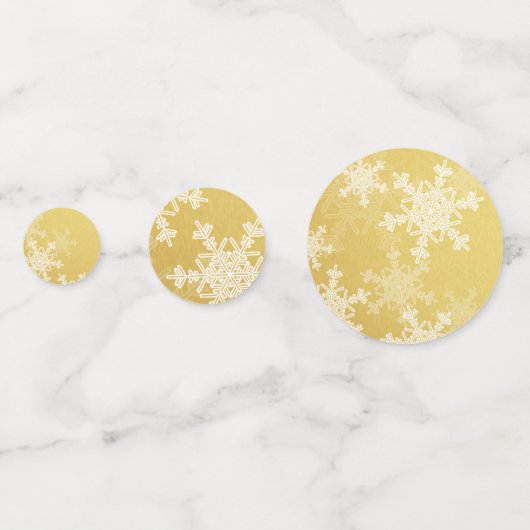 Sparkly Golden Snowflakes Minimalistische Kerstmis Confetti (Achterkanten)