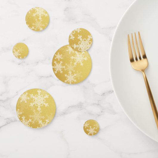 Sparkly Golden Snowflakes Minimalistische Kerstmis Confetti (Groep)