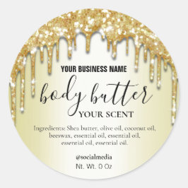 Sparkly Goud Druppelende Glitter Body Butter Label