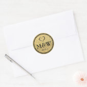 Sparkly Goud Monogram Bruiloft Favor Stickers Afdi (Envelop)