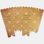 Sparkly gouden glitter bruiloft popcorn bedankdoosjes (Ongevouwen)