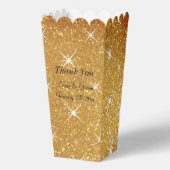Sparkly gouden glitter bruiloft popcorn bedankdoosjes (Voorkant)