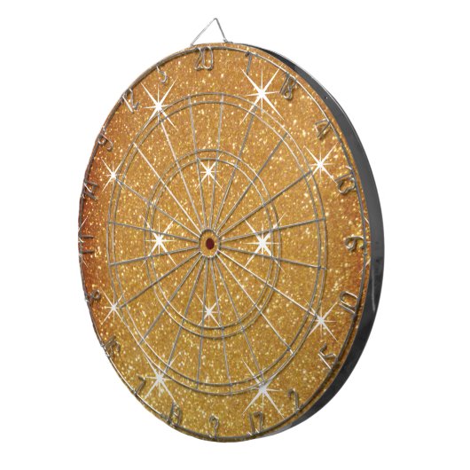 Sparkly gouden glitter dartboard ontwerp dartbord (Voorkant Rechts)