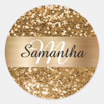 Sparkly gouden Glitter Shimmer Monogram