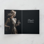 Sparkly gouden jurk zwarte achtergrond verjaardags (Binnen)