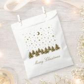 Sparkly gouden Kerstboom, maan, sterren Kerstmis Bedankzakje (Geknipt)