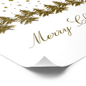 Sparkly gouden Kerstboom, maan, sterren Kerstmis Foto Afdruk (Hoek)