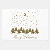Sparkly gouden Kerstboom, maan, sterren Kerstmis Inpakpapier Vel (Voorkant 2)