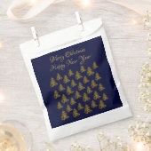 Sparkly gouden kerstboom op blauwe kerst bedankzakje (Geknipt)