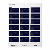 Sparkly gouden kerstboom op blauwe kerst etiket (Full Sheet)