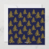 Sparkly gouden kerstboom op blauwe kerst feestdagenkaart (Achterkant)