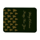 Sparkly gouden kerstboom op groene kerst magneet (Horizontaal)