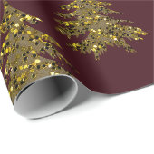 Sparkly gouden kerstboom op rode kerst cadeaupapier (Rol Hoek)