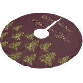 Sparkly gouden kerstboom op rode kerst kerstboom rok (Gekanteld)