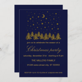 Sparkly gouden Kerstmis Feest Kaart