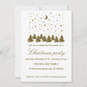 Sparkly gouden Kerstmis Feest Kaart (Voorkant)