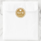 Sparkly gouden monogram huwelijksgunst stickers ze (Tas)