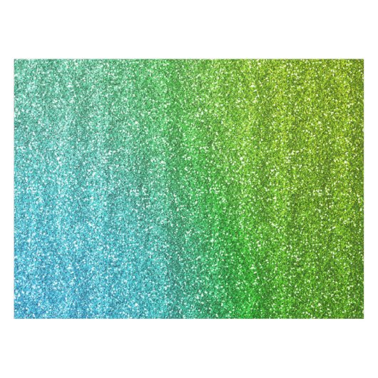 Sparkly Green & Blue Gradient Glitter Tafelkleed (Voorkant (Horizontaal))