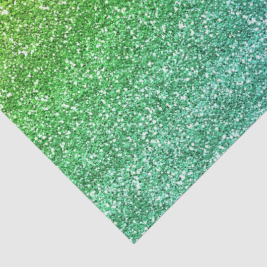 Sparkly Green & Blue Gradient Glitter Tissuepapier (Detail)