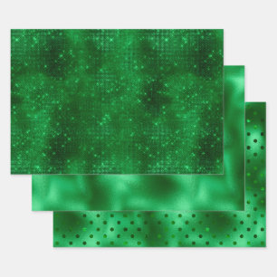 Sparkly Green Folie Inpakpapier Vel
