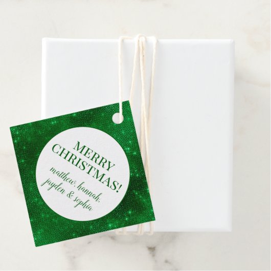 Sparkly Green Folie op maat Bedankjes Labels (In situ)