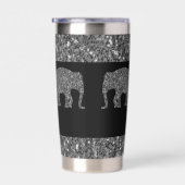 Sparkly grijs zilver Olifant sparkle Aangepaste na Geïsoleerde Drinkbeker (Rechts)