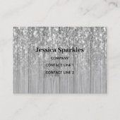 Sparkly grijs zilverbamboehout (Monogram) Visitekaartje (Voorkant)
