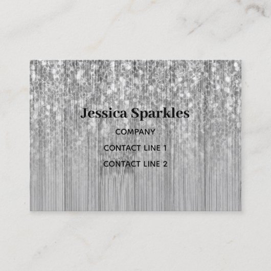Sparkly grijs zilverbamboehout (Monogram) Visitekaartje (Voorkant)