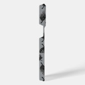 Sparkly grijs zilverblad najaarspatroon Monogram iPhone Hoesje (Rechterkant)