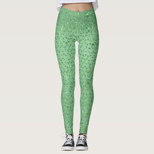 Sparkly groene Leggings (Voorkant)