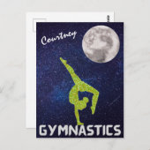 Sparkly Gymnast in Space door de maan Briefkaart (Voorkant / Achterkant)