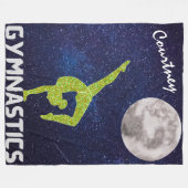 Sparkly Gymnast in Space door de maan Fleece Deken (Voorkant (Horizontaal))