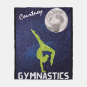 Sparkly Gymnast in Space door de maan Fleece Deken (Voorkant)
