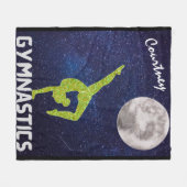 Sparkly Gymnast in Space door de maan Fleece Deken (Voorkant (Horizontaal))