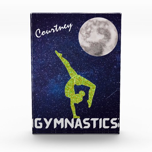 Sparkly Gymnast in Space door de maan Fotoblokken (Voorkant)