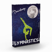 Sparkly Gymnast in Space door de maan Fotoblokken (Links)