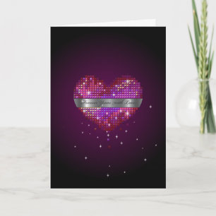 Sparkly Heart Valentijn Feestdagen Kaart