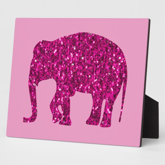 Sparkly heet roze Olifant faux fonkelt op roze Fotoplaat (Zijkant)