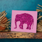 Sparkly heet roze Olifant faux fonkelt op roze Fotoplaat (Zijkant)