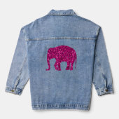 Sparkly heet roze Olifant faux sparkle Denim Jacket (Achterkant)