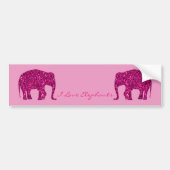 Sparkly heet roze Olifant faux sparkles Jouw tekst Bumpersticker (Voorkant)