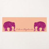 Sparkly heet roze Olifant faux sparkles Jouw tekst Yogamat (Voorkant (horizontaal))